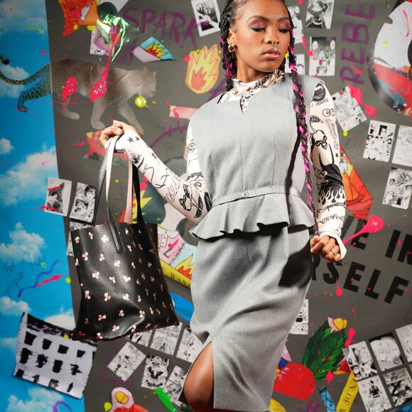 Reversible Kate Spade Floral Tote Bag – Pink & Floral, Spacious Travel Bag - Picture 3 of 13